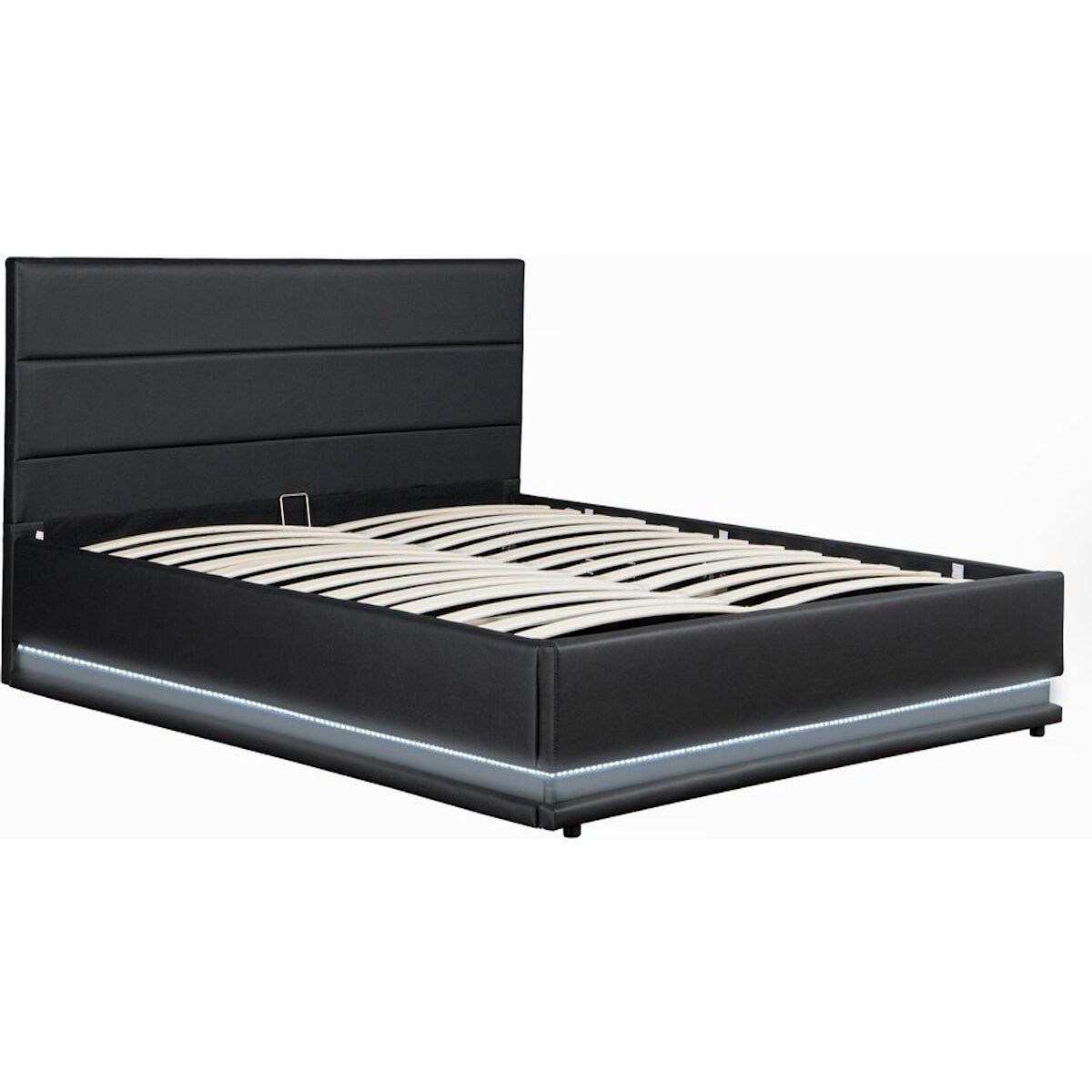 Habitat et Jardin Lit LED avec coffre  Anastasia  - 160 x 200 cm - Noir