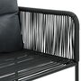 VIDAXL Chaises d'exterieur 6 pcs avec oreillers Resine tressee Noir