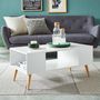 Voir la diapositive 1 : Table basse 3 niches  pieds bois massif L90cm MALMO