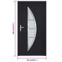 Voir la diapositive 6 : VIDAXL Porte d'entree anthracite 98x190 cm PVC