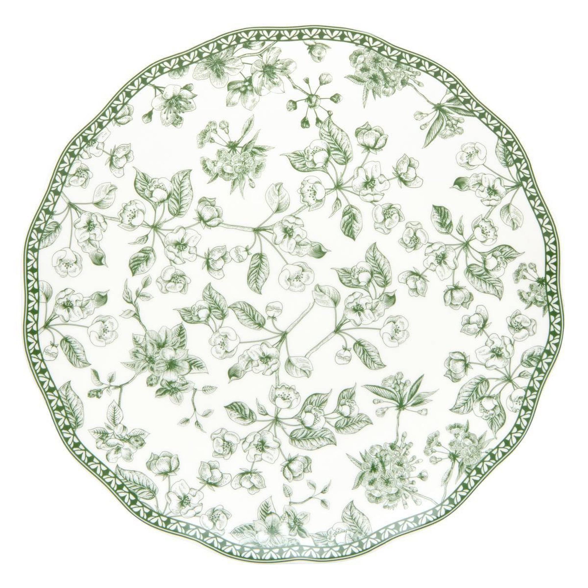 Voir la diapositive 2 : SECRET DE GOURMET Lot de 6 assiettes à dessert  lisière  21cm vert
