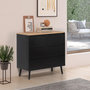 Voir la diapositive 2 : VS VENTA-STOCK Commode Desi 3 tiroirs couleur Noir