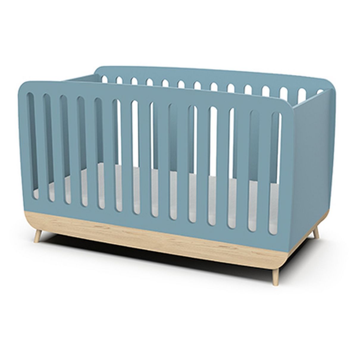 Lit bébé évolutif 70x140 cm bleu LINIA 