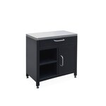 SWEEEK Meuble de cuisine extérieure en acier L80cm avec 1 tiroir. 1 porte et 2 étagères de rangement