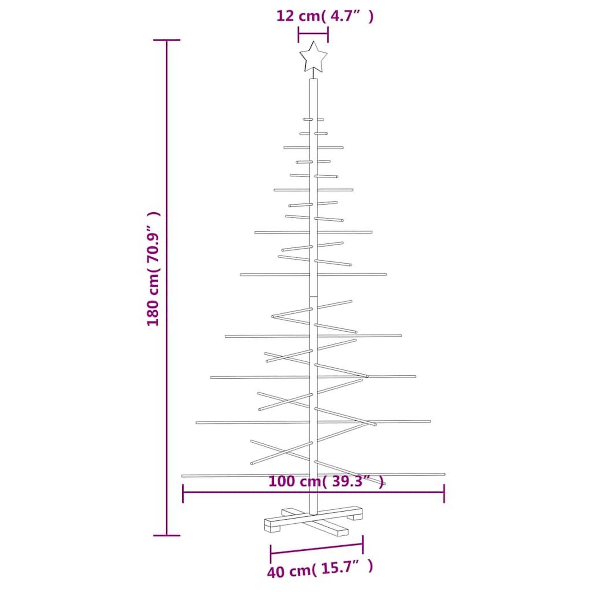 Voir la diapositive 6 : VIDAXL Arbre de Noël en bois pour decoration 180 cm bois massif de pin