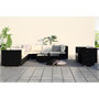 Voir la diapositive 3 : CONCEPT USINE Salon de jardin panoramique 8 places en résine tressée noir et blanc SALENTO