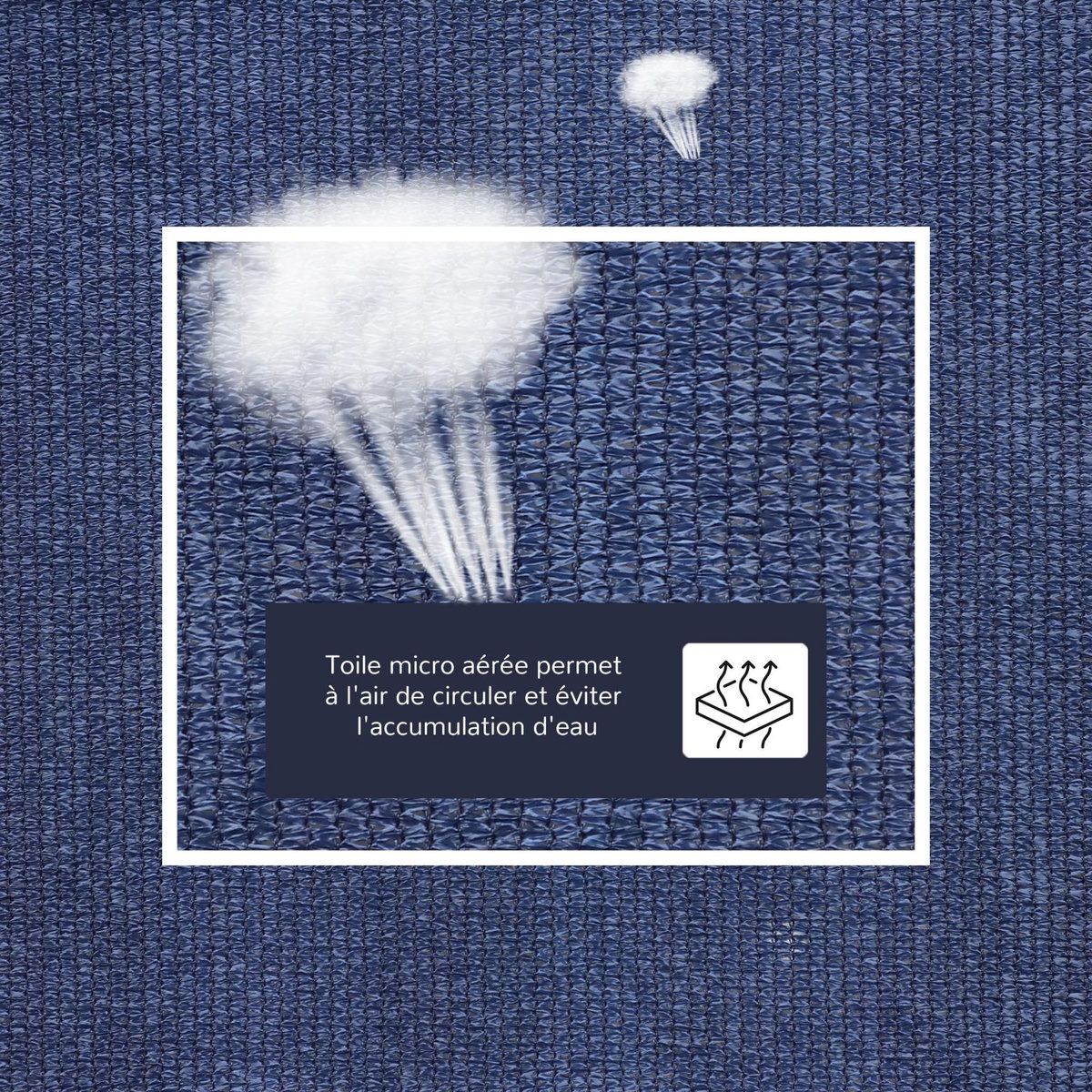 OUTSUNNY Voile d'ombrage toile solaire rectangulaire 6L x 4l m HDPE bleu