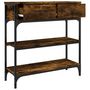 Voir la diapositive 5 : VIDAXL Table console chêne fumé 72,5x25x75 cm bois d ingénierie