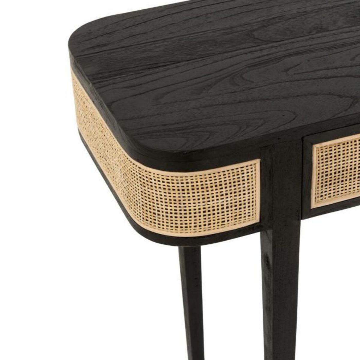 Paris Prix Console 2 Tiroirs en Bois  Molly  120cm Noir & Beige