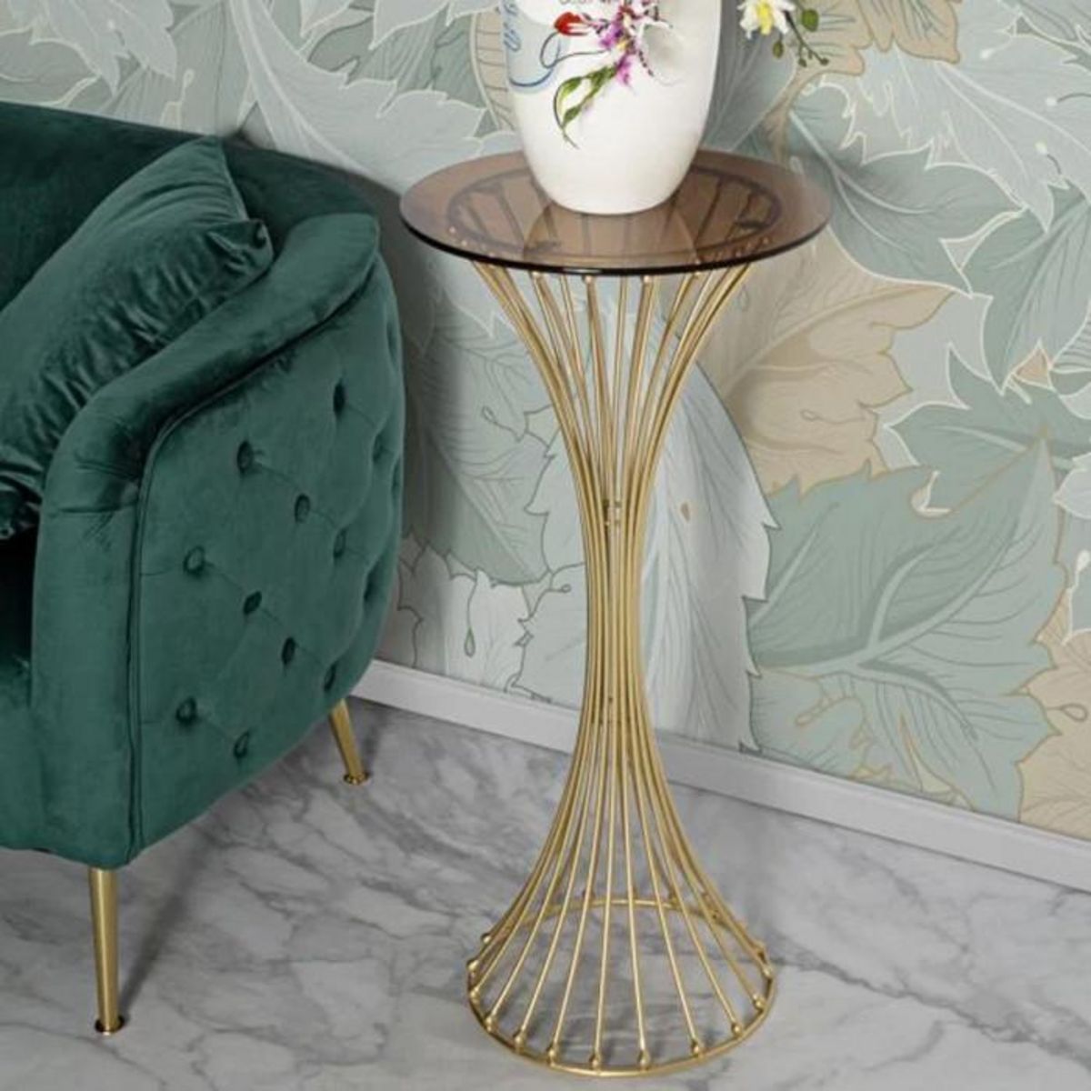 Paris Prix Table d'Appoint Design en Métal  Century  82cm Or