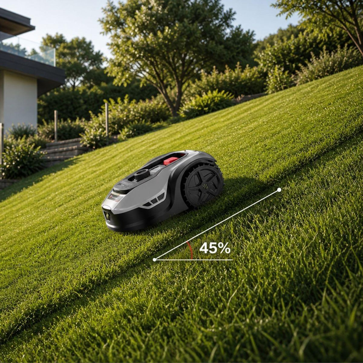 BY TONINO LAMBORGHINI GARDEN MACHINERY Robot Tondeuse Autonome Coupe Ø18cm Surfaces 500m2 Pente 45% Recharge Automatique Controle facile sur Smartphone LAMBORGHINI