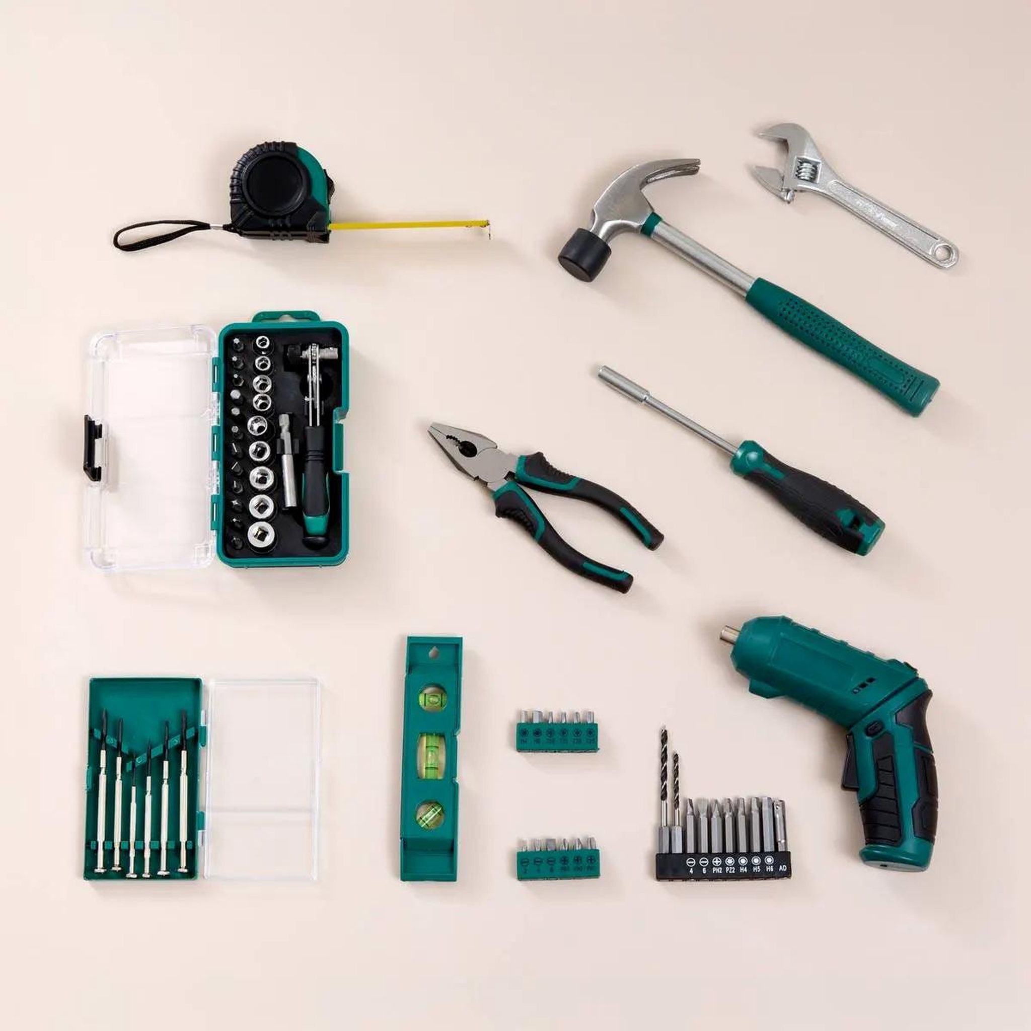 Voir la diapositive 6 : FIVE Kit mètre ruban & niveau à bulle  essentiels  3m vert