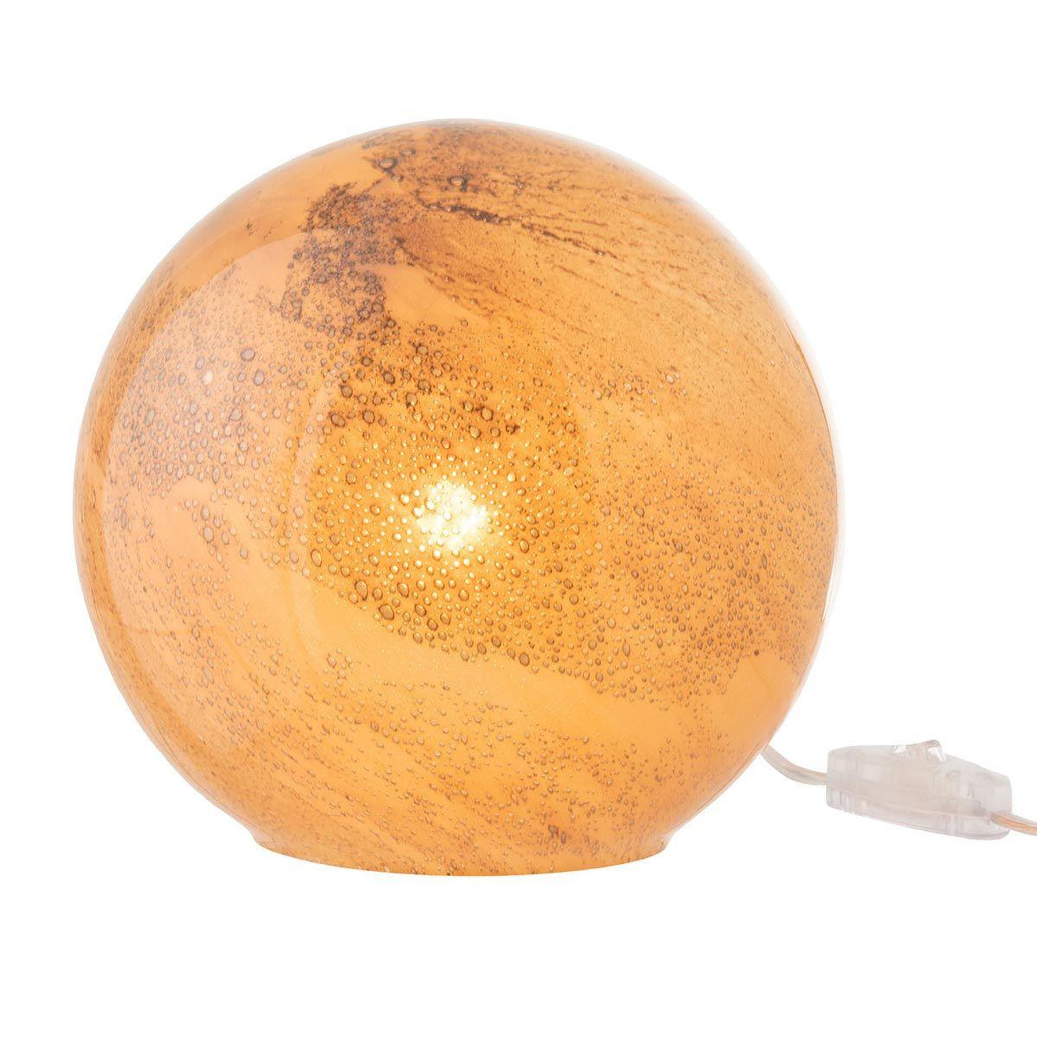 Voir la diapositive 3 : J-LINE Lampe à poser en verre  dany  22cm marron