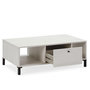 Voir la diapositive 2 : VS VENTA-STOCK Table Basse Javea 1 tiroir et 2 niches, Couleur Blanc et Bois, 100 cm Largeur