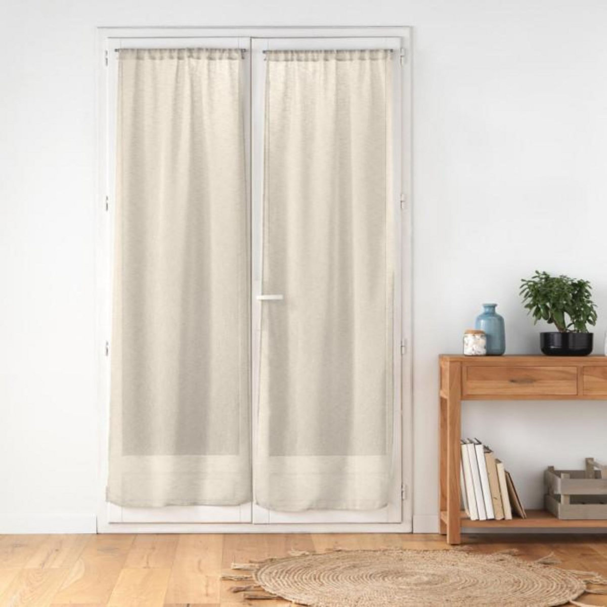 Paris Prix Paire de Voilages Passe-Tringle  Carlin  70x200cm Lin