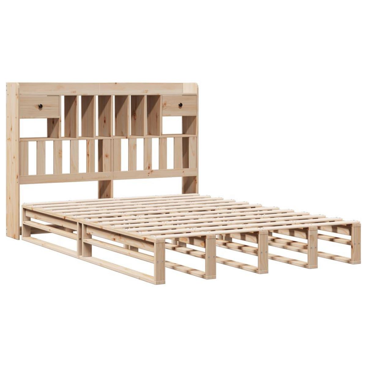 VIDAXL Lit bibliotheque sans matelas 160x200 cm bois massif de pin