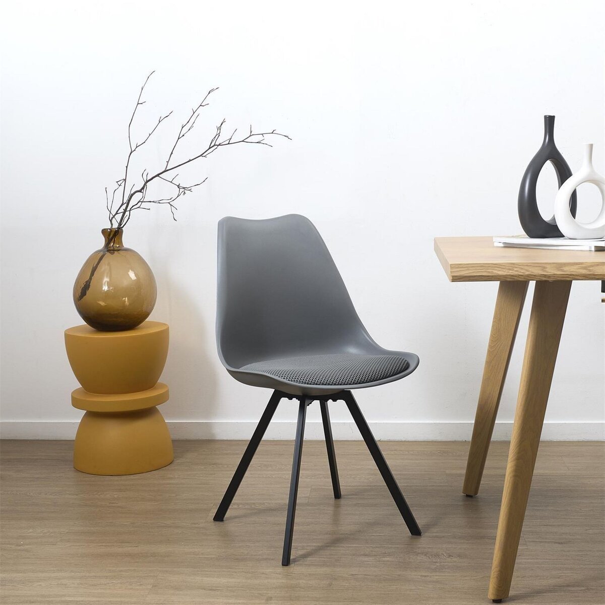 TOILINUX Lot de 4 chaises avec coussin ATOME