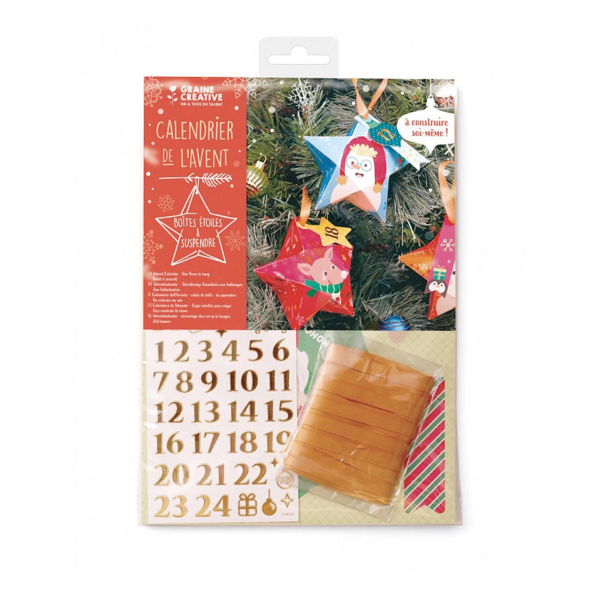 Graine créative Calendrier de l'avent - etoiles a suspendre