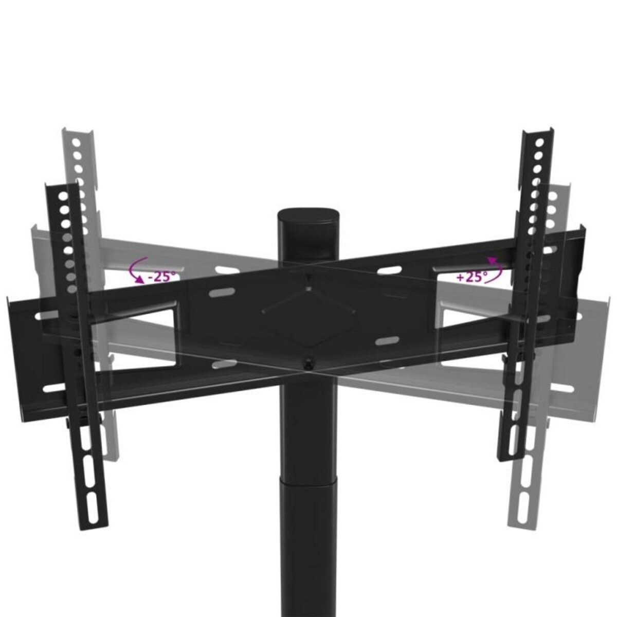 VIDAXL Meuble TV d angle 1 niveau pour 32 65 pouces noir