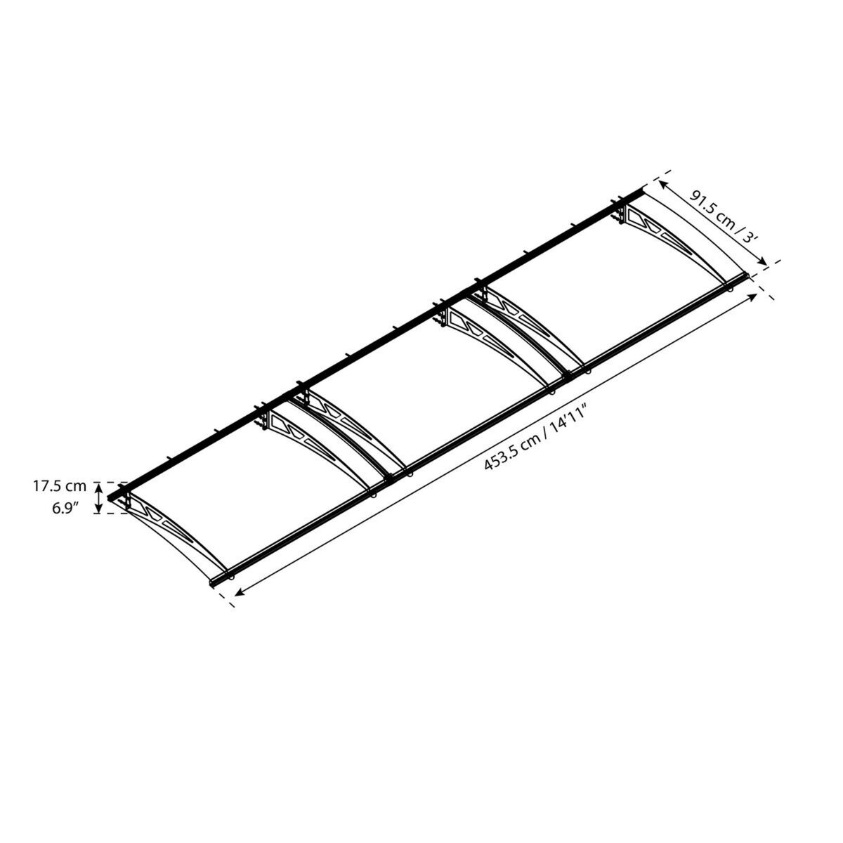 Canopia by PALRAM Marquise CANOPY ALTAIR 4500 Gris anthracite