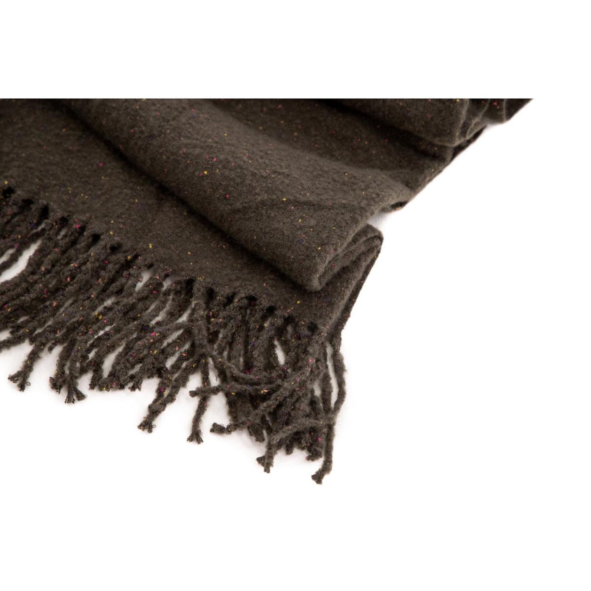 Voir la diapositive 4 : Paris Prix Plaid à franges  tilly  130x170cm gris foncé