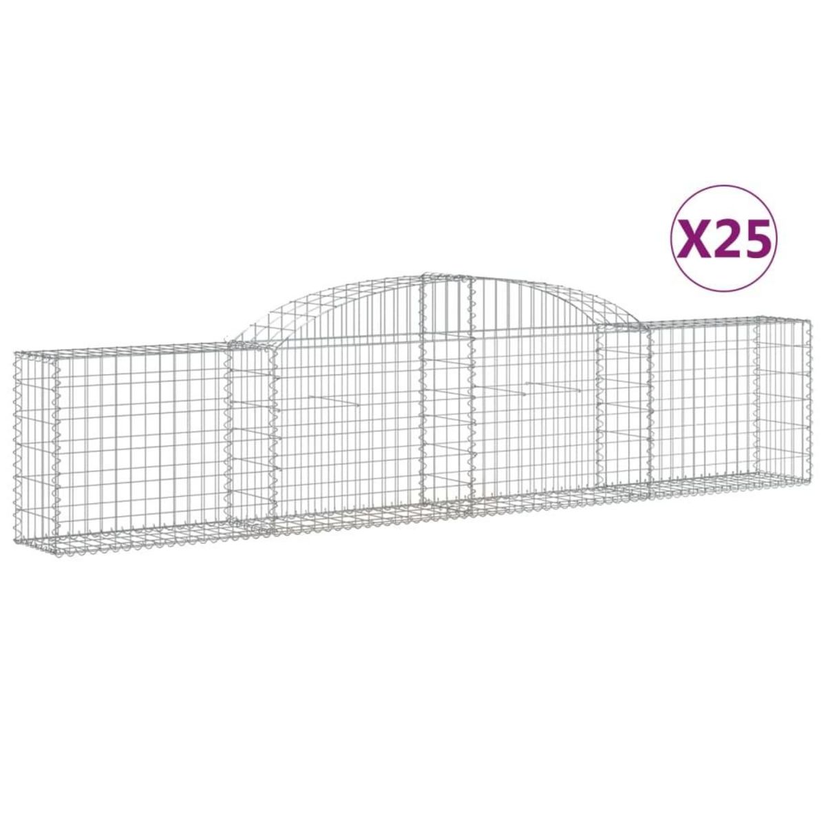 VIDAXL Paniers a gabions arques 25 pcs 300x30x60/80 cm fer galvanise