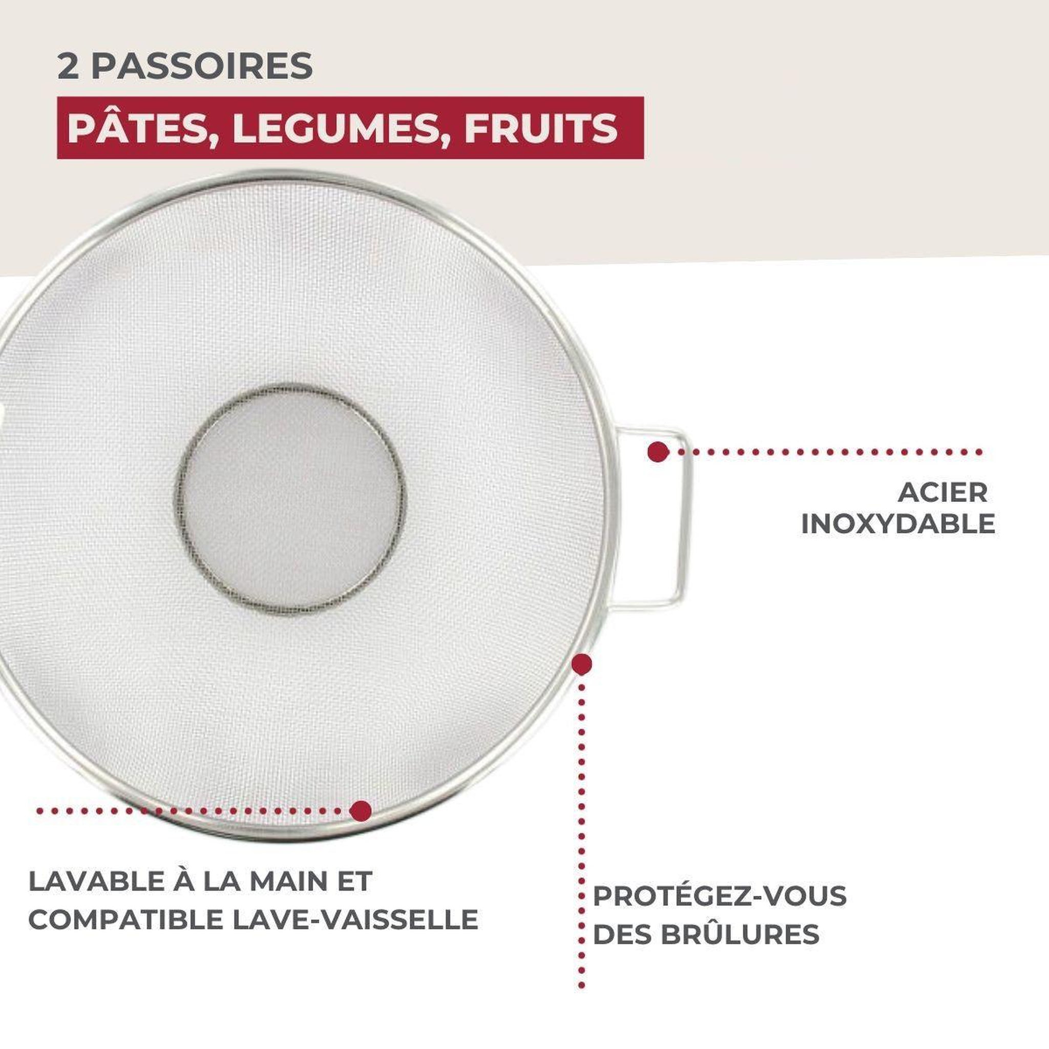 Voir la diapositive 3 : Fackelmann Set de 2 passoires inox 20 cm et 26 cm fackelmann