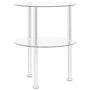 Voir la diapositive 4 : VIDAXL Table d'appoint 2 niveaux Transparent 38 cm Verre trempe