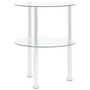 Voir la diapositive 4 : VIDAXL Table d'appoint 2 niveaux Transparent 38 cm Verre trempe