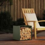 VIDAXL Portant de bois chauffage vert olive 40x40x40 cm