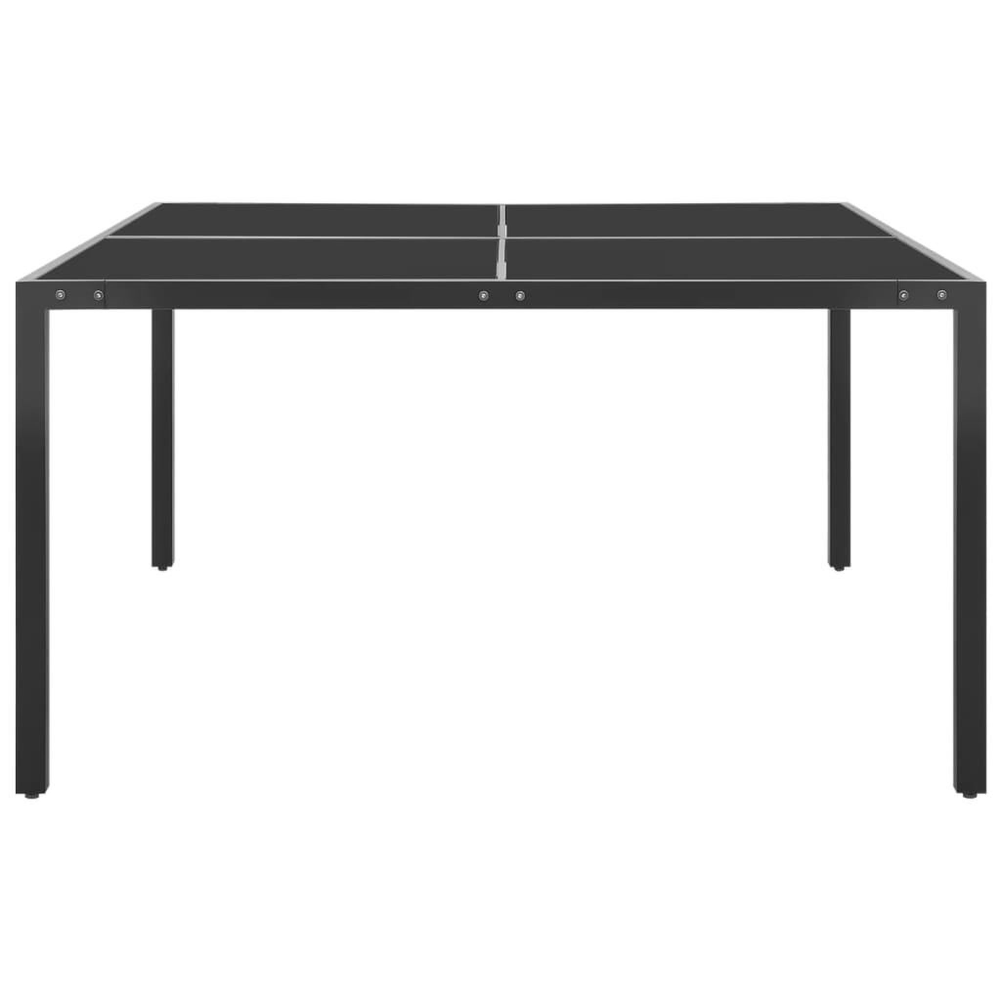 Voir la diapositive 2 : VIDAXL Table de jardin anthracite 130x130x72 cm acier et verre