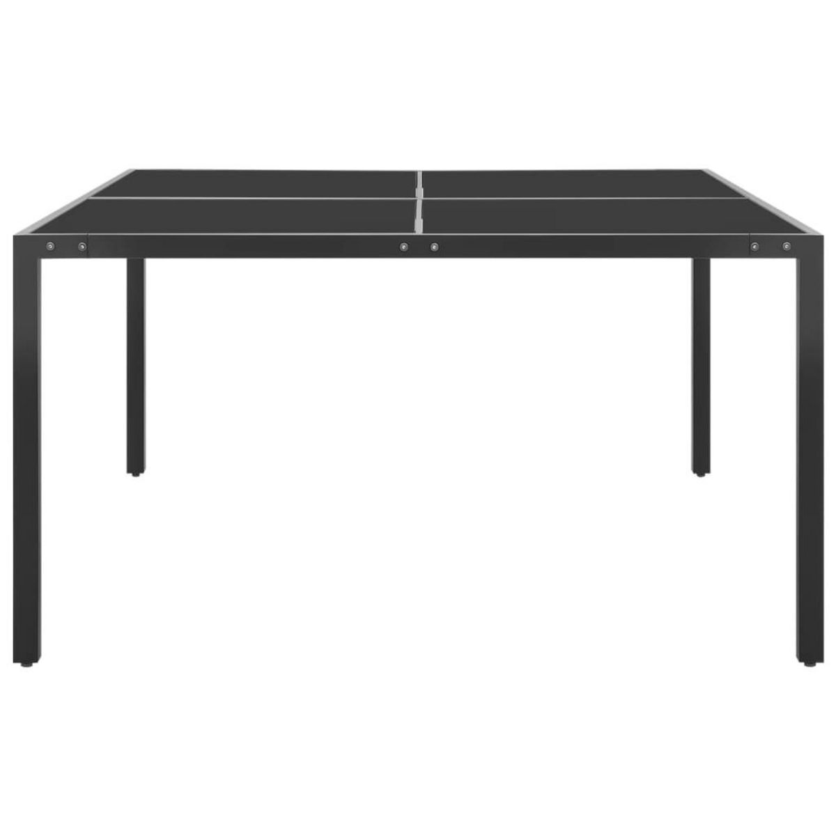VIDAXL Table de jardin Anthracite 130x130x72 cm Acier et verre