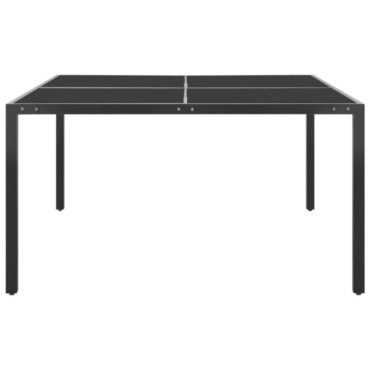 VIDAXL Table de jardin Anthracite 130x130x72 cm Acier et verre