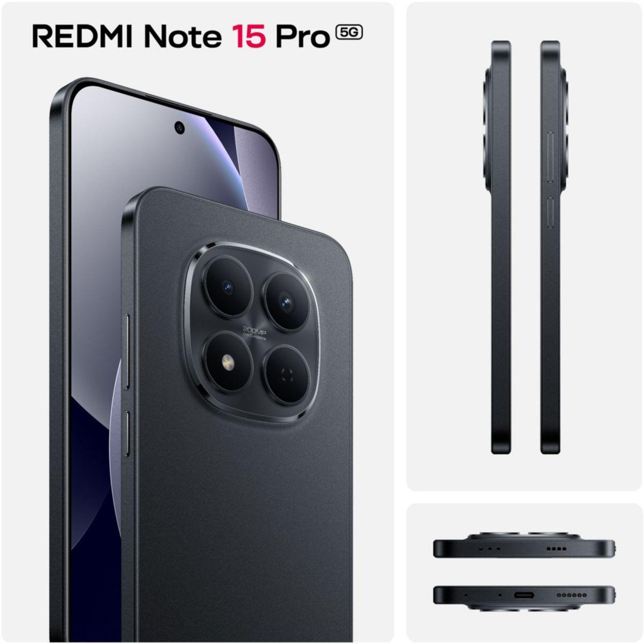 Voir la diapositive 3 : XIAOMI Smartphone Pack REDMI Note 15 Pro 5G 256Go Noir + Redmi buds 6 play blanc + coque incluse