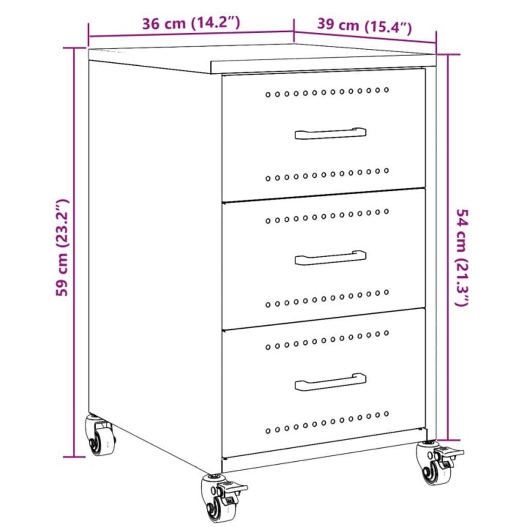 Voir la diapositive 6 : VIDAXL Table de chevet noir 36x39x59 cm acier