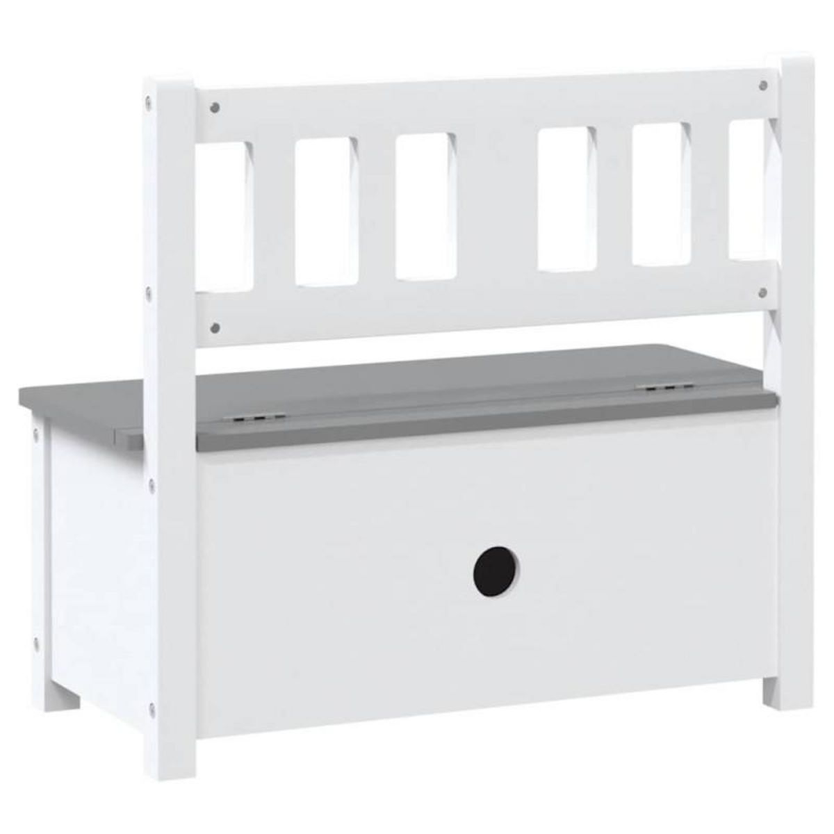 VIDAXL Banc de rangement pour enfants Blanc et gris 60x30x55 cm MDF