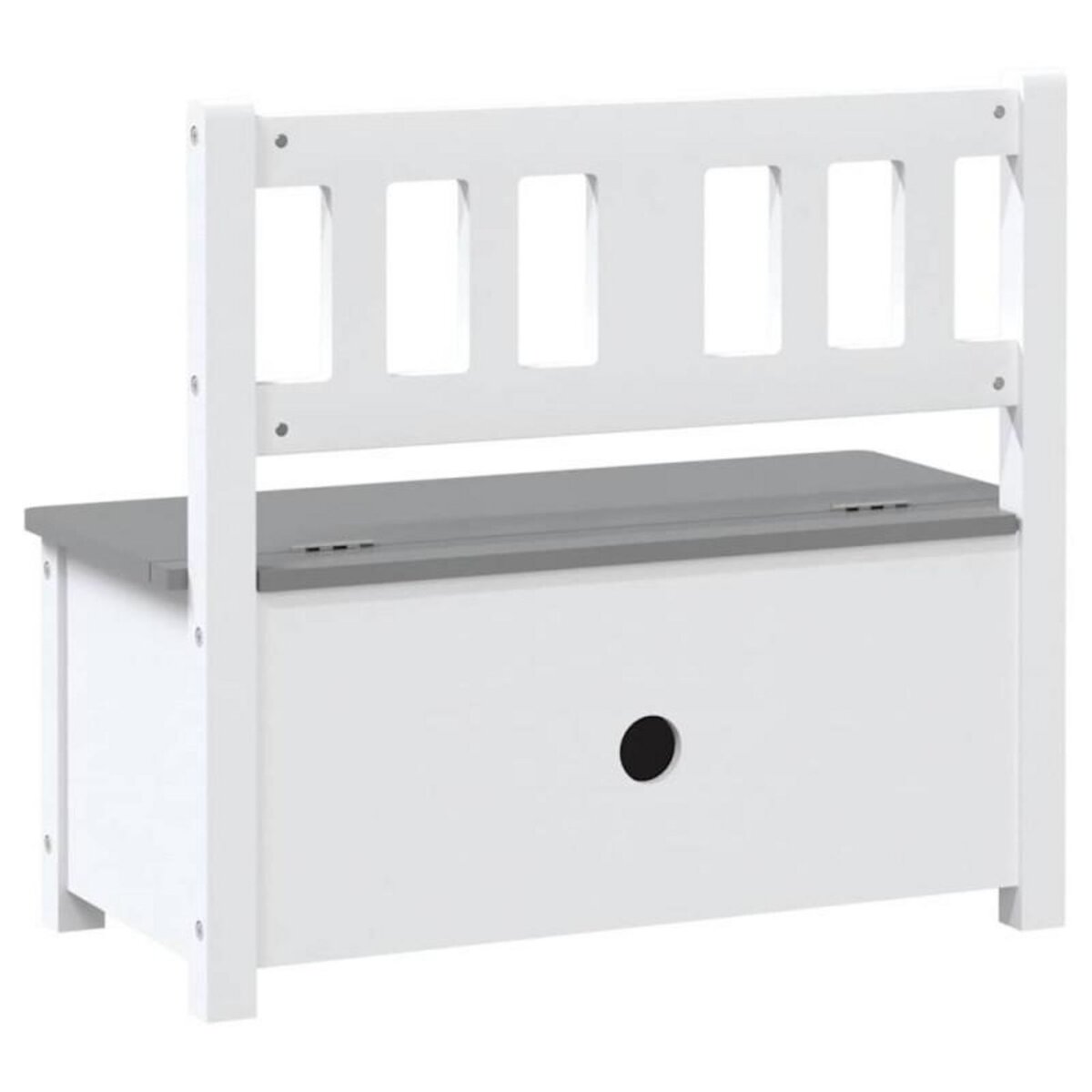 VIDAXL Banc de rangement pour enfants Blanc et gris 60x30x55 cm MDF