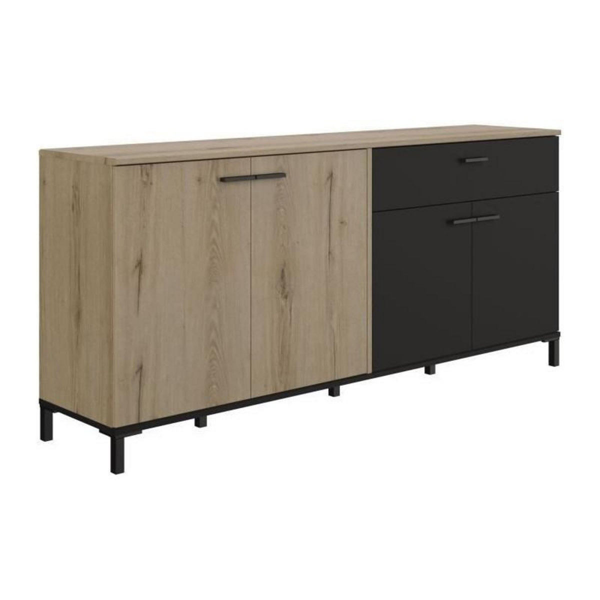GAMI Enfilade - TRUST - Chene / Noir - 4 portes - 1 tiroir - GAMI