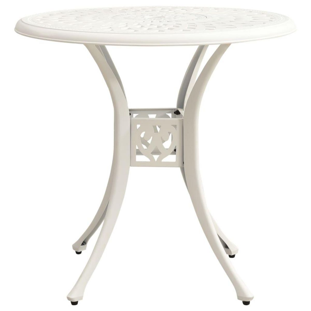VIDAXL Table de jardin Blanc 78x78x72 cm Aluminium coule