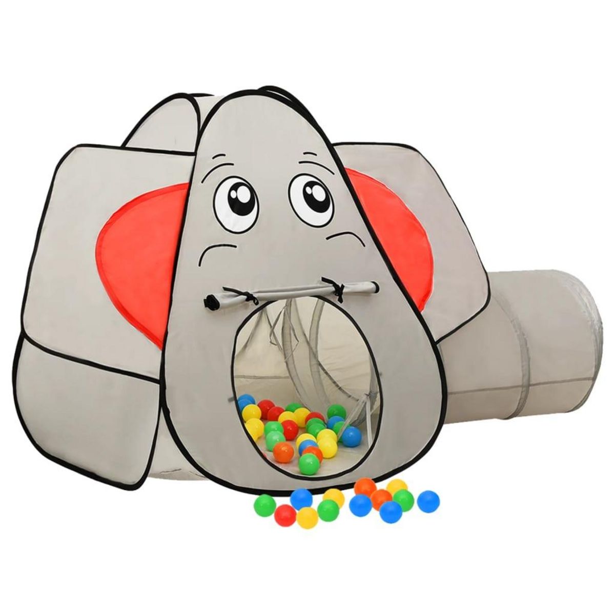 VIDAXL Tente de jeu pour enfants 250 balles Elephant Gris 174x86x101cm
