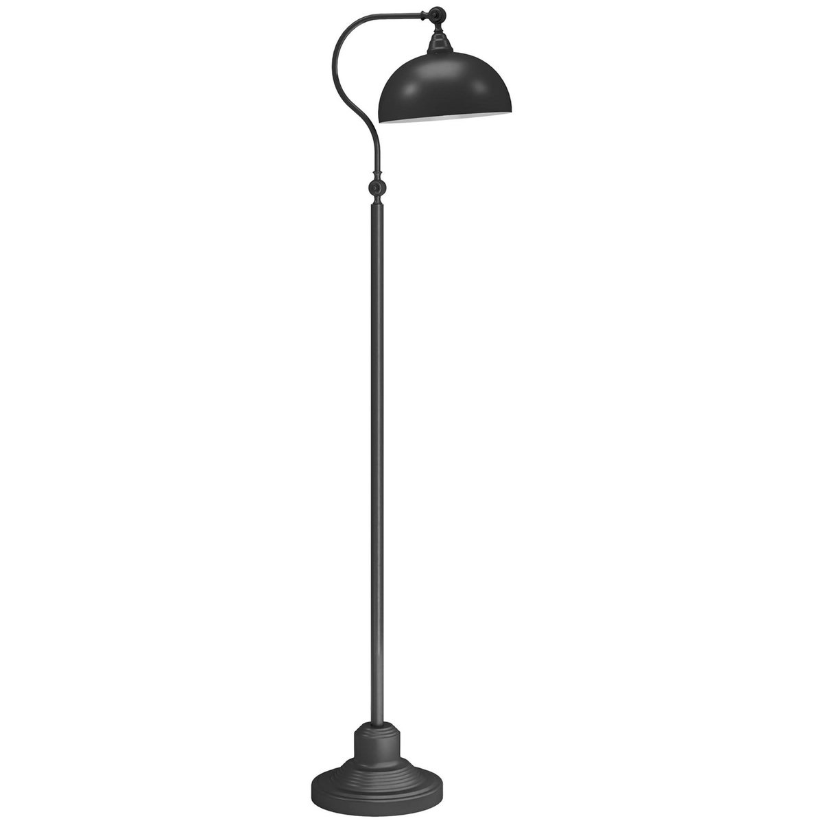 HOMCOM Lampadaire style néo-rétro métal noir - abat-jour réglable - H.152 cm