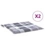 Voir la diapositive 2 : VIDAXL Coussins de chaise de jardin lot de 2 carreaux gris 40x40x3 cm