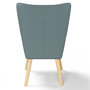 Voir la diapositive 4 : ID MARKET Fauteuil scandinave IVAR en tissu vert eucalyptus