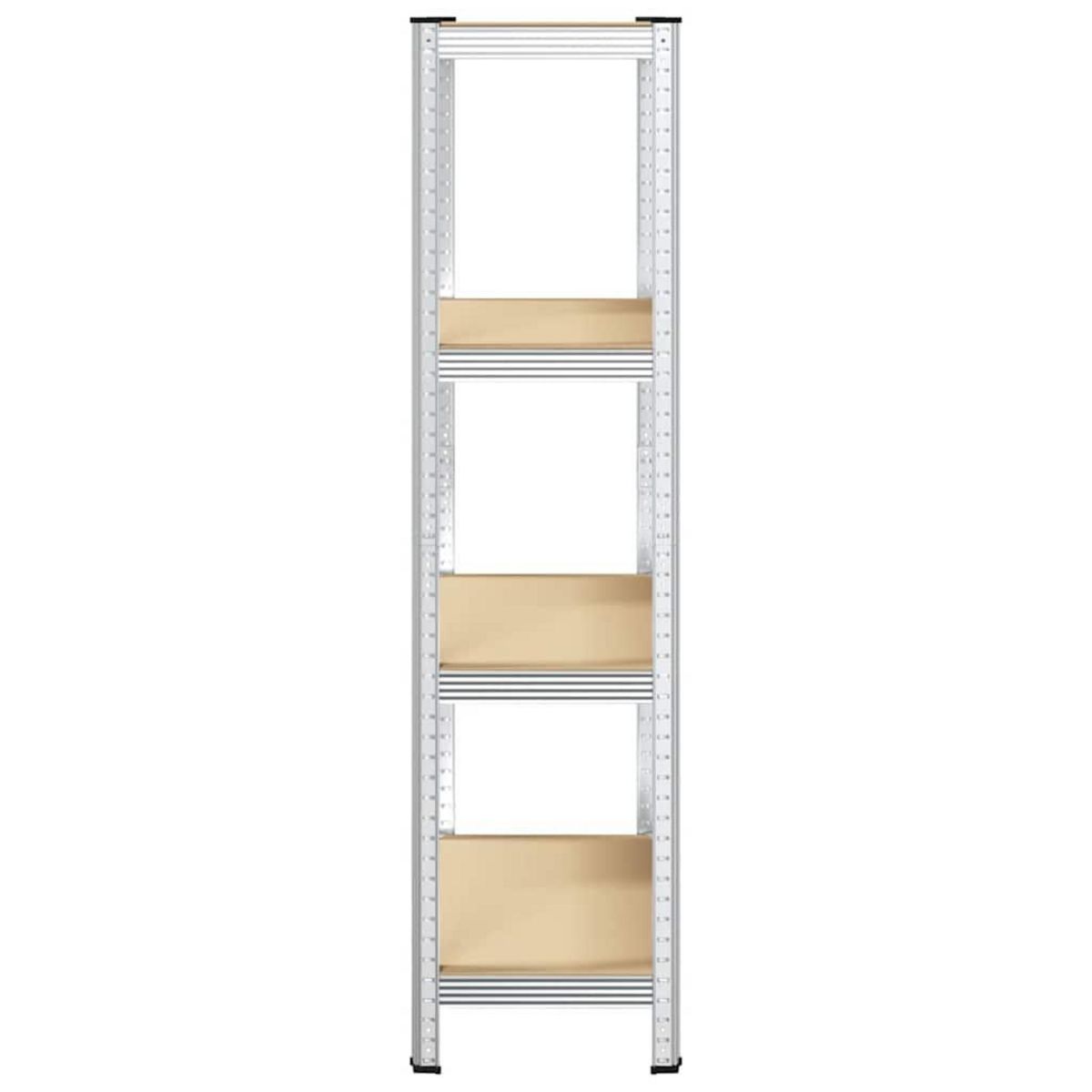 VIDAXL Etagere de rangement 4 niveaux Argente Acier et bois ingenierie