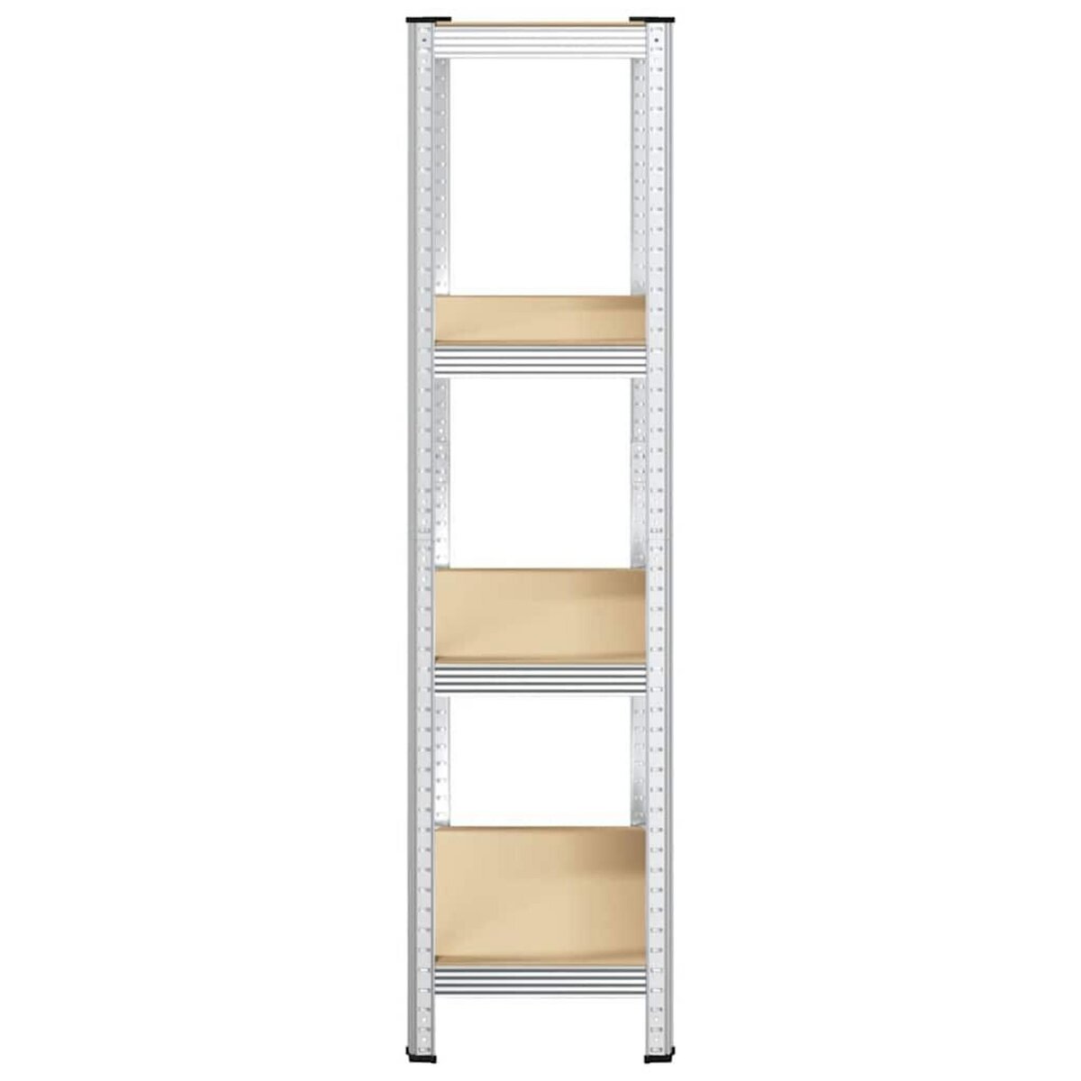 VIDAXL Etagere de rangement 4 niveaux Argente Acier et bois ingenierie