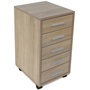 Voir la diapositive 4 : VIDAXL Caisson a tiroir de bureau avec roulettes 5 tiroirs Chene