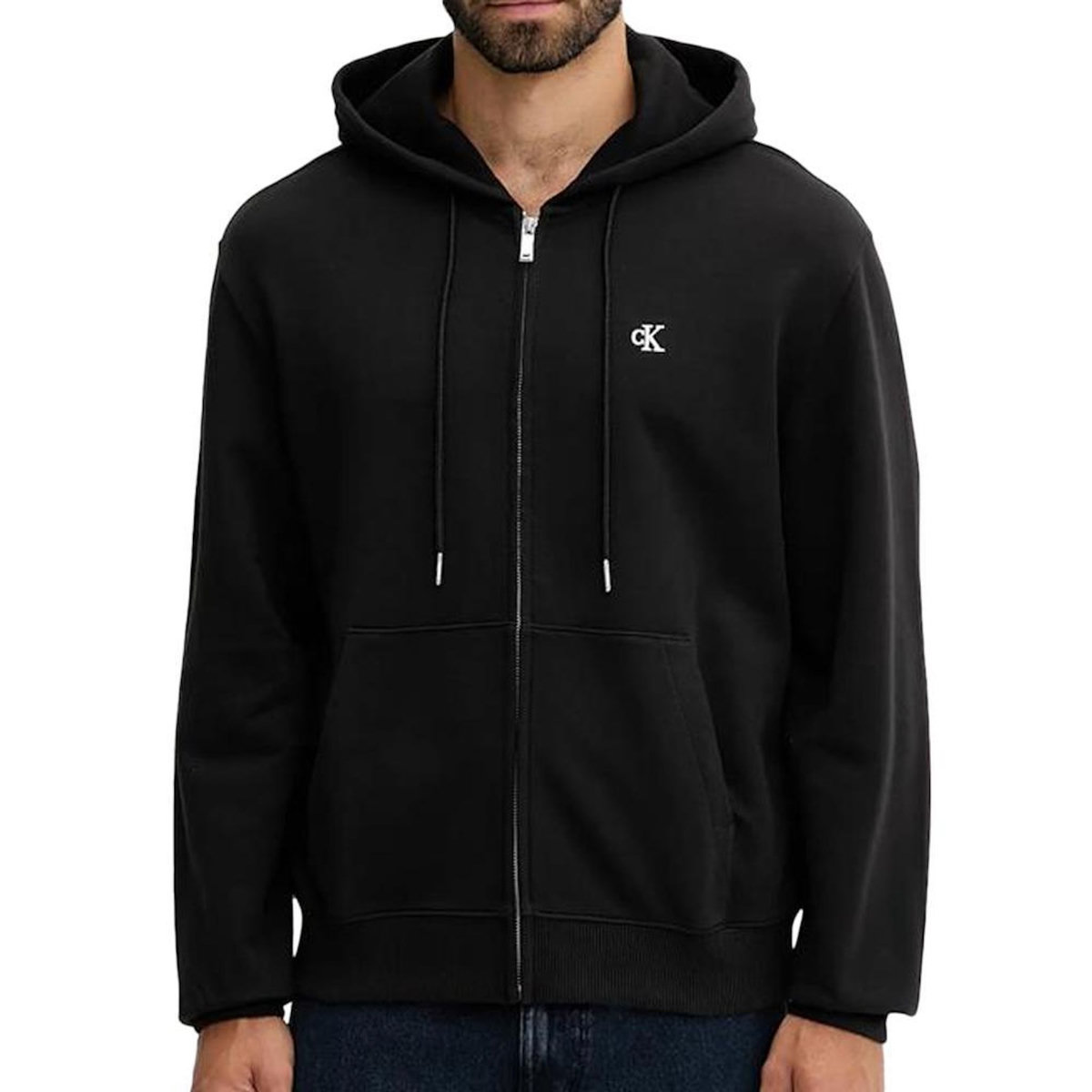 CALVIN KLEIN JEANS Sweat Zippé Noir Homme Calvin Klein Jeans Terry Monog