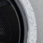Voir la diapositive 6 : OUTSUNNY Brasero design cheminée foyer extérieur dim. Ø 45 x 34H cm grille couvercle tisonnier métal noir MGO aspect pierre