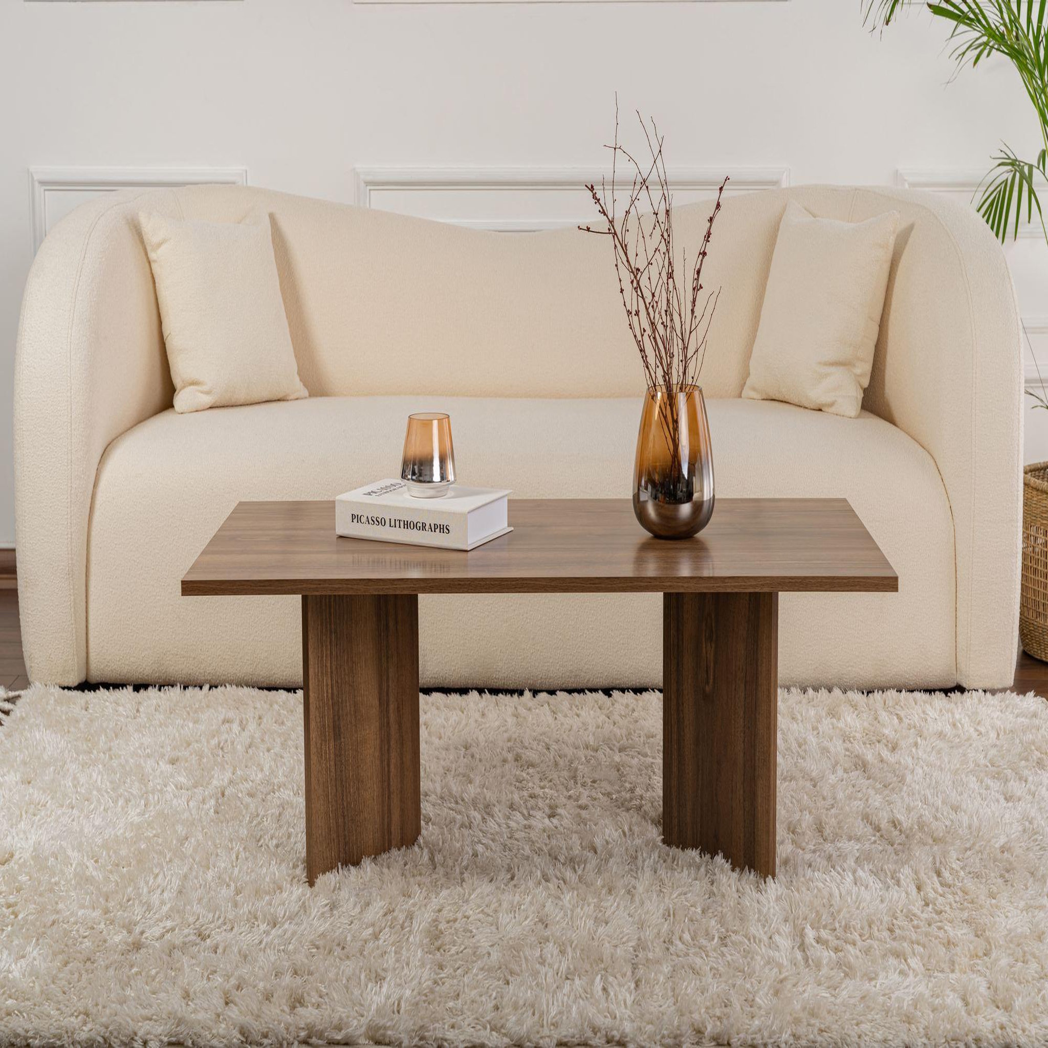 Voir la diapositive 3 : Habitat et Jardin Table basse en bois  sabin  - 60 x 119 x 40 cm - noyer