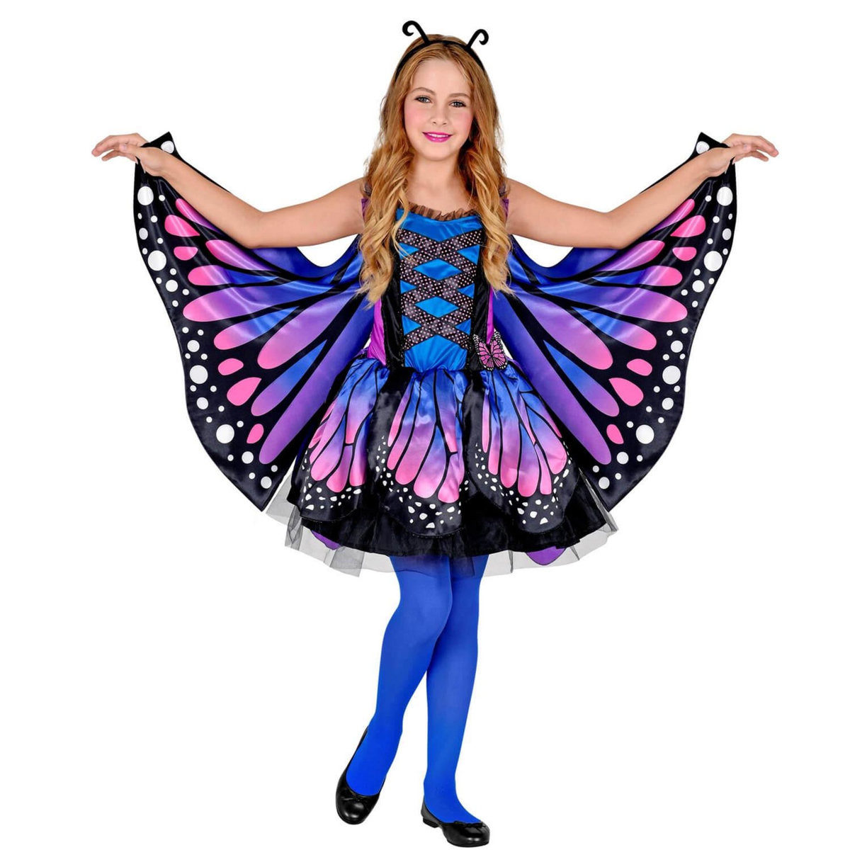 WIDMANN Déguisement papillon - Bleu/rose - Fille - 11/13 ans (145 à 158 cm)
